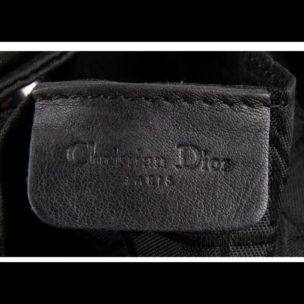 CHRISTIAN DIOR Black Nylon Beaded Handle Hobo Bag - Picture 7 of 7